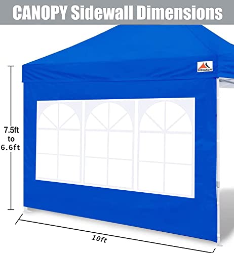 SCOCANOPY SideWall with Window for 10x10 Canopy Frame, 2 Pieces Sunwalls Only, Blue - color: blue, size: 10X10