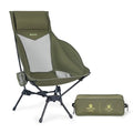 MellowCamp High Back Camping Chair, Oversized Comfort Design Collapsible Camp Chair with Pillow (Green) - color: High Back Green
