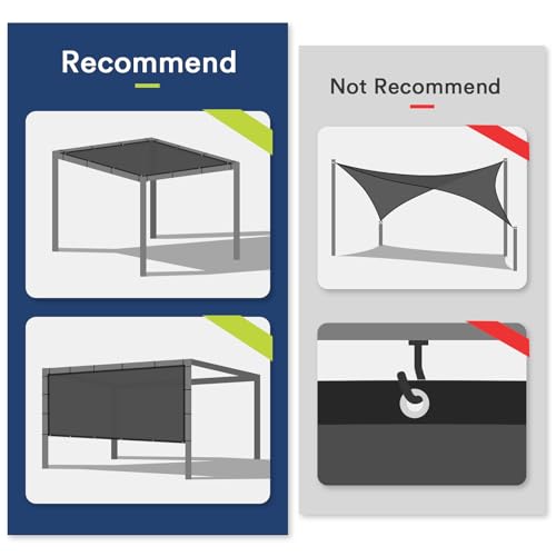 VICLLAX 90% Shade Fabric Sun Shade Cloth with Reinforced Grommets, Outdoor Sun Screen Fabric for Outdoor Patio Garden Pergola Cover Canopy 3x8 FT, Dark Grey
