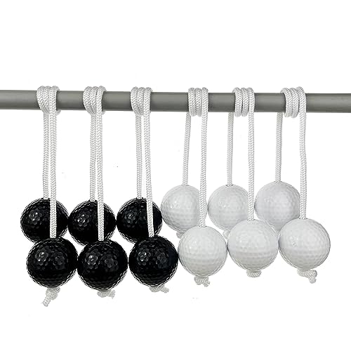 12 Pack Ladder Balls Ladder Toss Balls Replacement with Storage Bag for Toss Match - color: Red Blue Black White