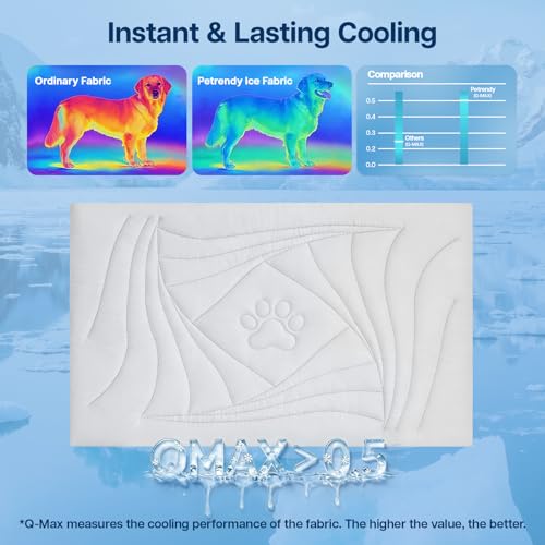 Dog Cooling Mat, 59"x40" Cooling Mat for Large Dogs, Arc-Chill Cold Fabric Delivers Rapid and Lasting Cool (Q-Max>0.5), Portable & Washable Pet Pad for Summer - color: Grey, size: XX-Large