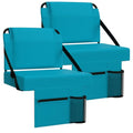 2pcs Stadium Seat for Bleachers with Back Support，Portable Bleacher Chairs with Back and Cushion，Includes Shoulder Strap and Cup Holder - color: Cyan,2 Pack