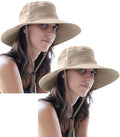 GearTOP Safari Hat for Men Sun Hats for Women UV Protection UPF 50+ Fishing, Gardening, Hiking Hat (22-23 1/2") - color: Khaki Standard 2 Pack