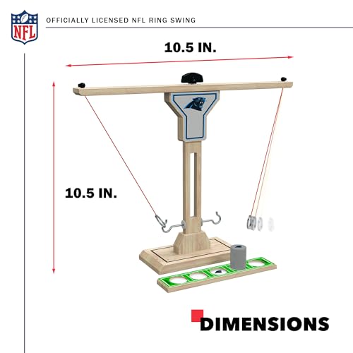 Wild Sports NFL Carolina Panthers Wooden Ring Swing Battle - Head-to-Head Ring Toss Hook & Ring Game for NFL Fans