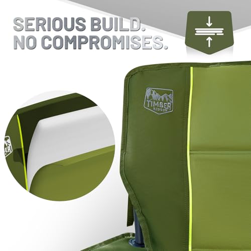 TIMBER RIDGE Oversized Folding Camping Chair for Adults, Support 550 LBS Heavy Duty with Cup Holder Side Pocket for Camp, Lawn, Picnic, Green, 2 Pack - color: Green-2 Pack