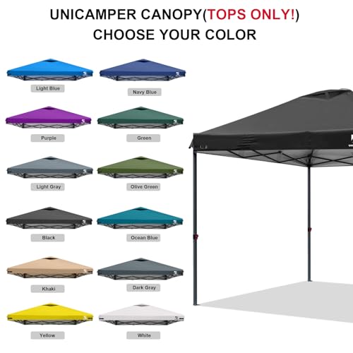 10x10 Pop Up Canopy Replacement Top Cover with Air Vent for Straight Leg Canopy Tent, Waterproof for Outdoor Garden Patio Camping Sun Shade(Frame NOT INCUDE) (Black) - color: Black