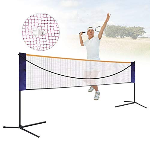 20FT Badminton Net,Portable Tennis Net,Adjustable Height Badminton Net with Stand,Volleyball Training Court Sports Tool with Carry Bag,Easy Setup for Indoor and Outdoor Play