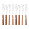 Dinner Forks Set of 8, Uniturcky 304 Stainless Steel Silverware Forks with Wooden Handle, Use for Dessert and Salad, Mirror Polishing, 7.9 Inches - size: 8-Piece Dinner Fork