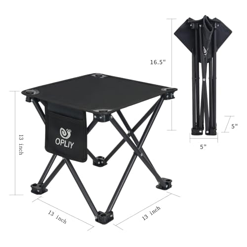 Opliy Camping Stool 2 Pack,13 Inch Portable Folding Stool for Outdoor Gardening and Beach Hiking Fishing,Foot Stool with Carry Bag (Black) - color: Black