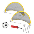 Luxshiny 2 Pcs Training Soccer Goal Set Mini Football Net with Inflator Iron Nails and Football for Outdoor Game Portable Foldable for Boys