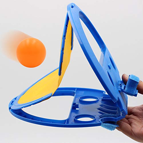 VINGVO Toss and Catch Ball Set, 21x20cm ABS Children's Toss and Catch Game, Outdoor Hand Ball Game, 4 Balls for Kids, Develops Hand Eye Coordination Skills (Blue)