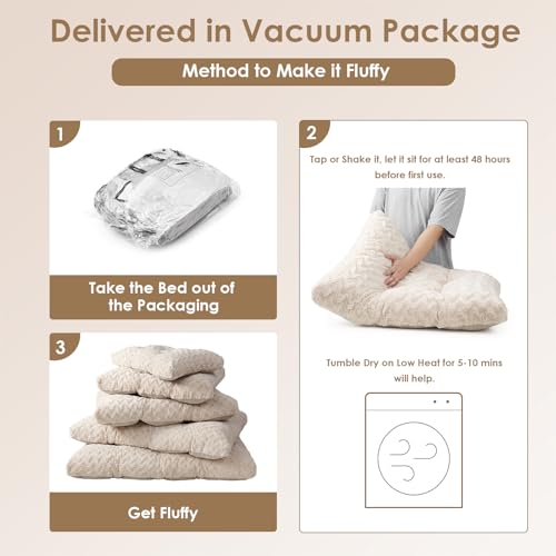 EHEYCIGA Washable Medium Dog Bed for Crate 29x21 Inch, Reversible Kennel Pad for Dogs Weight Up to 35 lbs, Plush and Comfy Pet Sleeping Mat, Beige - color: Beige, size: 29" X 21"x 3"