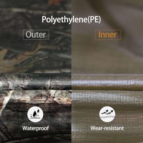 Heavy Duty 11 Mil Tarp Cover Waterproof UV Resistant Tarpaulin Used for Outdoor, Hunting, Camping, Backpacking, Canopy Tent, Ground Tarp, Cover Boat, Motorcycles, Roofs, Wood - color: Tree Camo-11 Mil, size: 6 Feet x 8 Feet