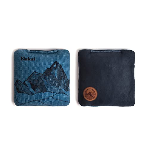 Elakai Cornhole Bags All Weather Dual Sided Slick and Stick Regulation Size and Weight Set of 4 Regulation 6 in x 6 in - color: Lake Blue