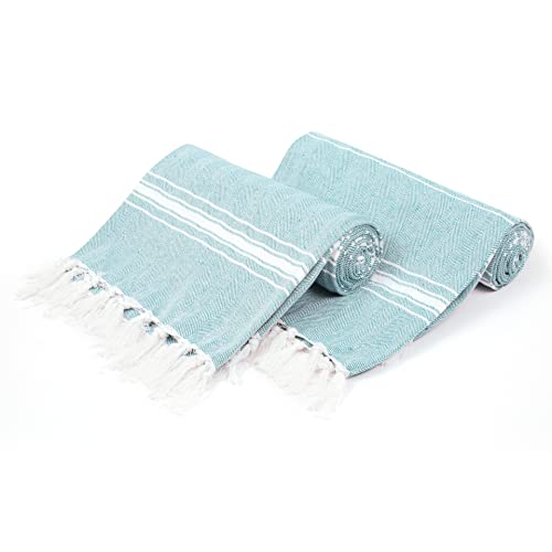 Belizzi Home Turkish Beach Towel -Large Beach Towels Oversized 2 Pack - Soft Durable Compact Lightweight Quick Dry Sand Free Bath Pool Towel Set for Beach Gifts Clearance Vacation Travel - Aqua Blue - color: Aqua, size: 2 Pack