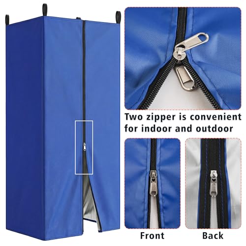 UNIFAMILY Waterproof Pontoon Tent, Privacy Boat Tent, 30 * 27 * 72 in Heavy Duty Hanging Changing Room, Privacy Curtains for Pontoon Boats, Boats Tents Attaches to Bimini Top Poles (Blue) - color: Blue