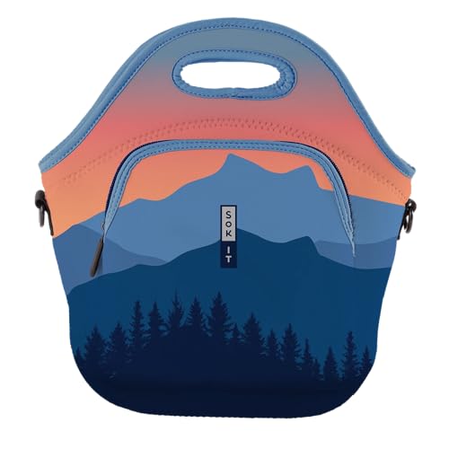 Sok It LunchTote Zippered Bag Insulated Neoprene Caddy (Blue Ridge, X-Large 6.5 Quart Lunch Tote) - color: Blue Ridge, size: X-Large 6.5 Quart Lunch Tote