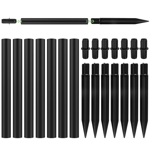 8 Sets Flame Lamp Extension Kit for Solar Torches, Ground Stakes and Joint Connectors to Elevate Outdoor Lighting, Black Adapters for Garden, Backyard & Landscape Decor - size: Plastic-8 Sets