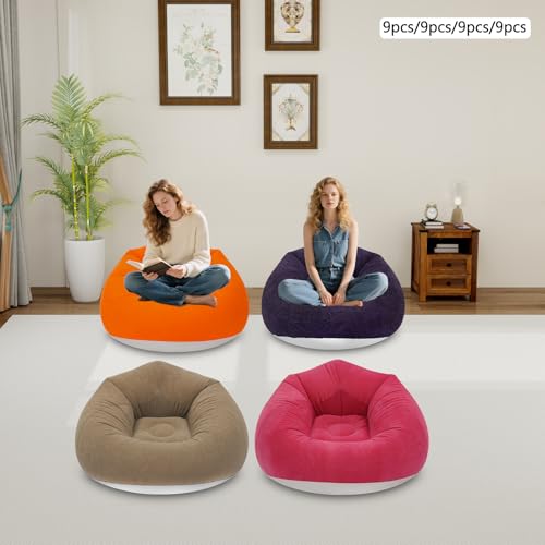 9 PCS Inflatable Ultra Lounge with Ottoman,Blow up Couch Load 264.55 Lbs,Inflatable Bean Bag Chairs for Homes, Yards, Lawns, Campsites, Balconies,Offices,Gardens (Dark Blue) - color: Dark Blue