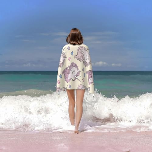 Cute Unicorn Beach Towel for Kids/Girls/Toddler/Baby, Personalized Microfiber Beach Towels Bulk, Quick Dry Beach Towel for Pool, Lightweight Bath Towels Oversized Clearance 30"x 60" - color: Unicorn4, size: 30"x 60"
