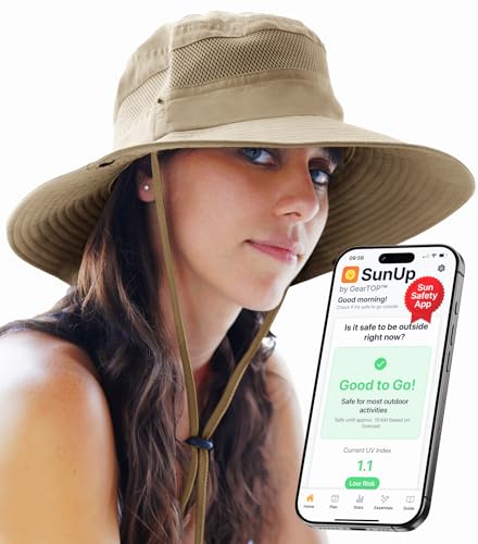 GearTOP Safari Hat for Men Sun Hats for Women UV Protection UPF 50+ Fishing, Gardening, Hiking Hat (22-23 1/2") - color: Khaki Standard