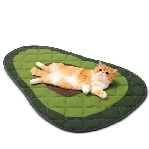 LOOBANI Dog Cooling Mat for Small Dogs, Cats 40"x28"- Cute Avocado Cooling Mat for Dogs (Cool & Warm Side), Dog Cooling Pad for Crate, Floor, Car, Trip, Green 40"x28" - color: Avocado, size: 40"x28"