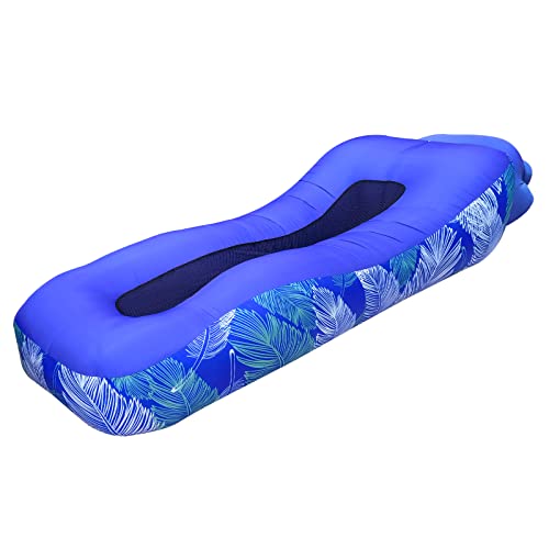 Inflatable Lounger, Ultralight Portable Ergonomic Beach Bed Air Sofa Couch Waterproof Anti-Air Leaking for Indoor Outdoor Hiking Camping Traveling, No Pump Required (Color A) - color: Color a