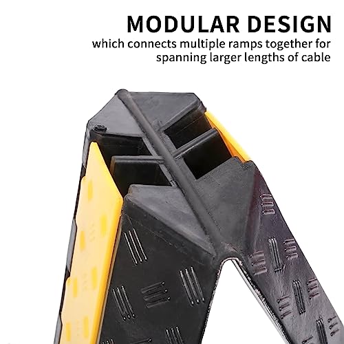 Rubber Cable Ramp Cord Cover Cable Protector Ramps Wire Hose Protective 2 Channel 22000Lbs Load Capacity Traffic Speed Bump for Asphalt Concrete Gravel Driveway Indoor Outdoor, 1 Pack - color: 2 channel-1 pack