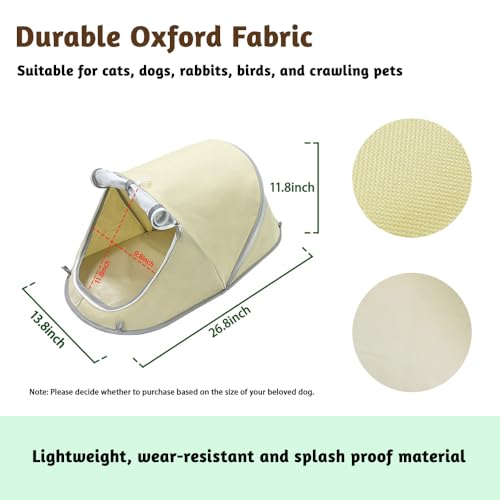 Mini Pop Up Pet Tent for Small Cats & Dogs Only, Instant No Assembly Sun Shade Pet Shelter for Beach, Camping & Outdoor, Foldable Portable Pet Bed Tent, 27'' x 14'' x 12''