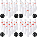 RoundFunny 4 Pack 6.3 Inch Kids Bowling Set Indoor and Outdoor Games for Kid Includes 40 Pcs Plastic Bowling Pins and 8 Pcs Balls Lawn Games for Toddler Yard School Activities Party