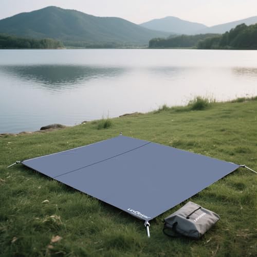Tent Footprints Outdoor Camping Tent Floor Mat Moisture Proof Ground Sheet 210D Oxford Cloth Ultralight Waterproof Wear-Resistant Multi-Purpose Shading Trap with Tent Stakes - size: 210*150cm (6.89*4.92 FT)