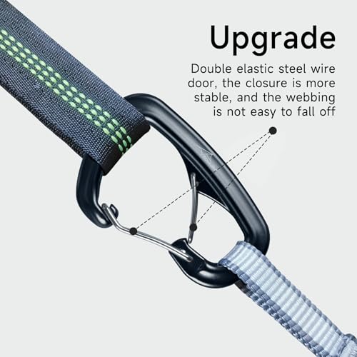 Heavy Duty Carabiner Clip Hook 8KN (1763 lbs), 2 PCS Ultra-Light Aluminum Caribeaners with Double Door D Ring Shape, for Hammock, Camping, Hiking, Backpacking, Dog Leash, Keychain Clip - style: 2#Black-2pc
