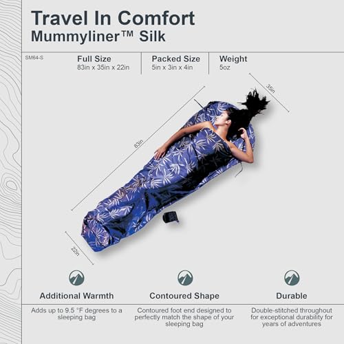 COCOON - Premium - Silk MummyLiner - color: Leaves - Small