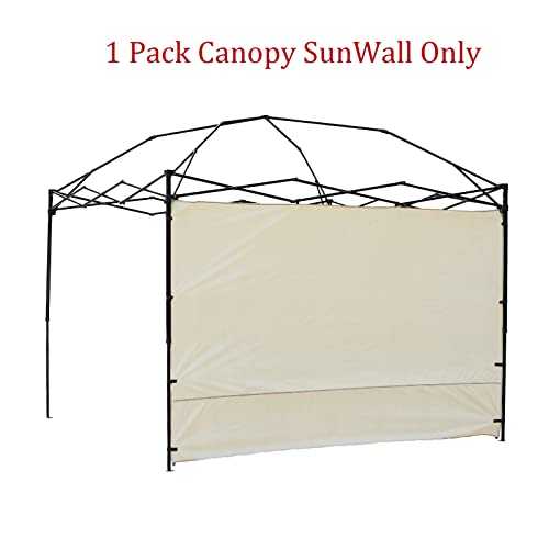 Canopy SunWall, 10x10ft Pop Up Canopy Sidewall for Instant Canopy Tent Gazebos, 1 Pack Sidewall Only Cream Color - color: Cream Color