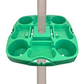 Myard 15'' Pro Universal Beach Umbrella Table Tray with Tablet Slots, Earpod Holds, Drink Holders, Snack Grooves, Phone Slots, Sunglasses Holes, Small Bag Hangers for Beach, Swimming Pool (Green) - color: Green