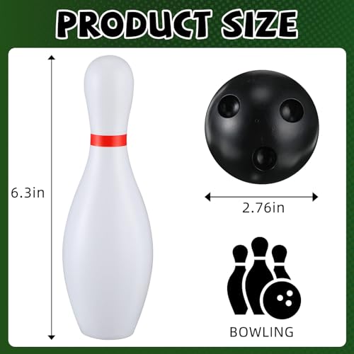 RoundFunny 4 Pack 6.3 Inch Kids Bowling Set Indoor and Outdoor Games for Kid Includes 40 Pcs Plastic Bowling Pins and 8 Pcs Balls Lawn Games for Toddler Yard School Activities Party