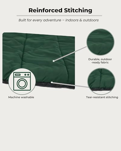 RovePad Trail Dog Bed Mat 43"x27" – Waterproof Non Slip Outdoor Travel Mat for Camping & Car – Silent Peachskin Roll-Up Pad for Medium & Large Dogs, Machine Washable - color: Green