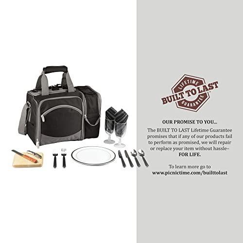 PICNIC TIME NFL Unisex-Adult NFL Malibu Picnic Basket Cooler - color: Black With Gray Accents
