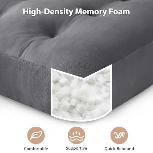 Meditation Floor Pillow Set of 4, Square Large Pillows Seating for Adults, Meditation Cushion Pillow,Tufted Corduroy Cushion for Tatami Living Room or Yoga, Dark Gray, 22x22 Inch - color: Dark Gray