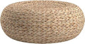 Straw Flat Seat Cushion, Handmade Floor Pouf Mat, Ottoman Footstool for Meditation, Zen, Yoga Practice or Buddha (15.7" Dia. x 6.3" H) - size: 15.7" Dia. x 6.3" H