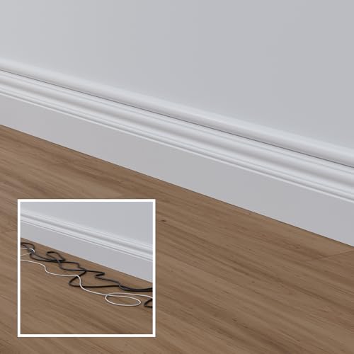 D-Line Half Round Cord Hider, Patented Cable Cover, Hide TV Wall Mount Wires, Raceway for Cords, Decorative Wire Covers, Paintable, Adhesive Cable Concealer - 8X 1.18in W x 0.59in H x 39in L - White - color: White, size: 1.18x0.59in - 8x 39in