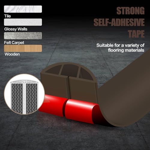 Floor Cord Cover Cable Cavity Self Adhesive Cord Hider Floor 10FT Floor Cable Management Power Cord Protector Floor Electric Cord Covers for Offices, Gym, Exhibitions (CoffeeBrown, 0.78" x 10') - color: CoffeeBrown, size: 0.78" x 10'