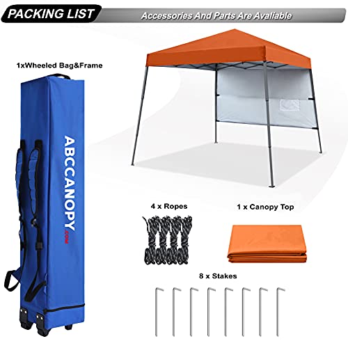 ABCCANOPY Stable Pop Up Beach Tent with Backpack Bag, 10 x 10 ft Base / 8 x 8 ft Top, Orange - color: Orange, size: 10x10