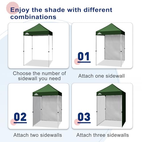 EAGLE PEAK Canopy Sidewall for 5x5 Pop Up Canopy Frame, Single Side Wall Panel Only (Fits 5x5 Straight Leg Frame, Canopy Top or Frame NOT Included), Green - color: Green