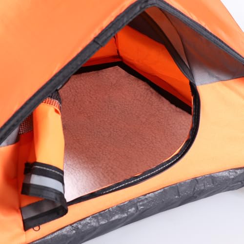 Cat Camping Tent, Cat Tent Bed, Pet Tent for Indoor Cat and Small Dog, Mini Tent (Orange, 21 x 21 x 14 Inches) - color: Orange
