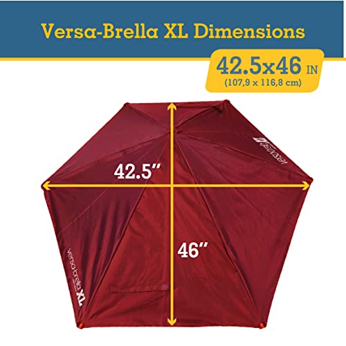 Sport-Brella Versa-Brella SPF 50+ Adjustable Umbrella with Universal Clamp - color: Firebrick Red, style: XL