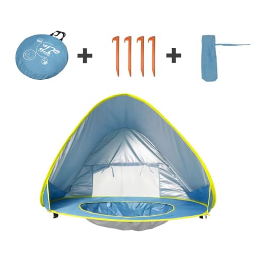 PandaEar Baby Beach Tent with Pool, Pop Up Sun Shelter for Infant Toddlers, Portable UV Protection Shade with Carry Bag for Outdoor Travel, Camping