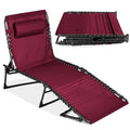 Best Choice Products Patio Chaise Lounge Chair, Portable Outdoor Folding Recliner for Lawn, w/ 8 Positions, Handles, 300lb Capacity - Wine Red - color: Wine Red