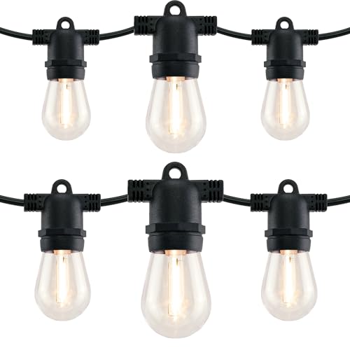 LED Patio String Lights, 70ft 30 Lights Adapter Powered, E26 Socket with S14 Bulbs Weatherproof Outdoor Bistro Lights (2 Sets of 15 Lights - Adapter) - color: 2 Sets of 15 Lights - Adapter
