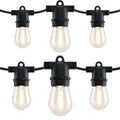 LED Patio String Lights, 70ft 30 Lights Adapter Powered, E26 Socket with S14 Bulbs Weatherproof Outdoor Bistro Lights (2 Sets of 15 Lights - Adapter) - color: 2 Sets of 15 Lights - Adapter
